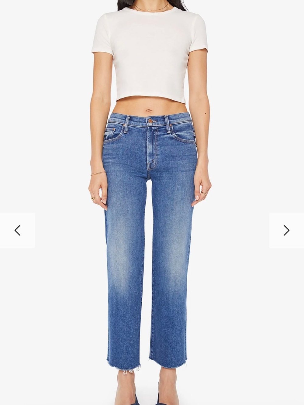 MOTHER Mid Rise Rambler Zip Ankle Fray